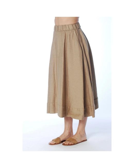 ROSSO35 Natural Midi Skirts