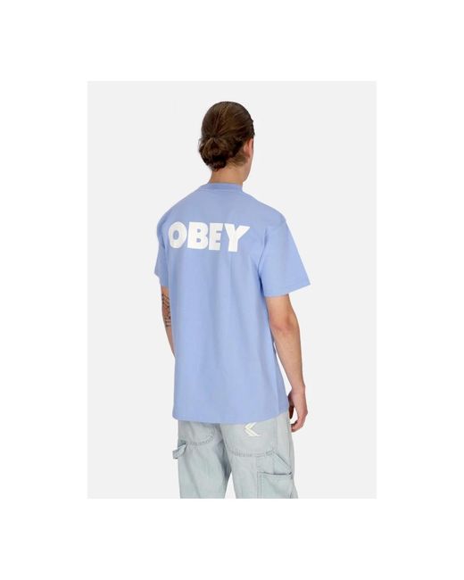 Obey Klassisches tee digital violett streetwear in Blue für Herren