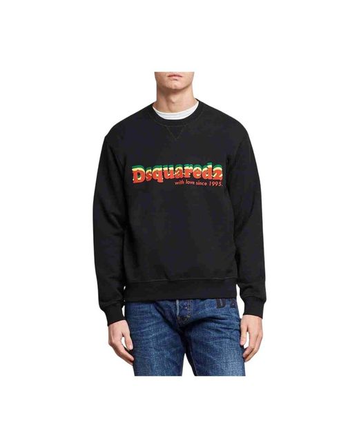DSquared² Hoodies & Sweatvesten ,Zwart ,Casual Sweatshirt Met Stijl in het Black voor heren