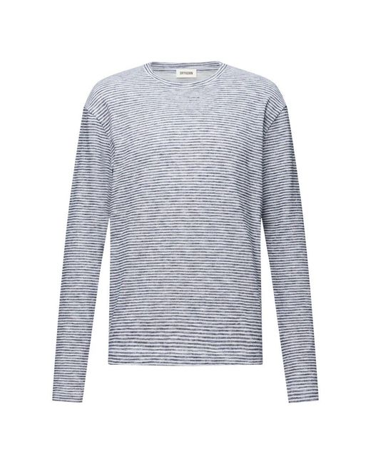 Drykorn Gestreiftes langarmshirt mit lockerer passform in Blue für Herren