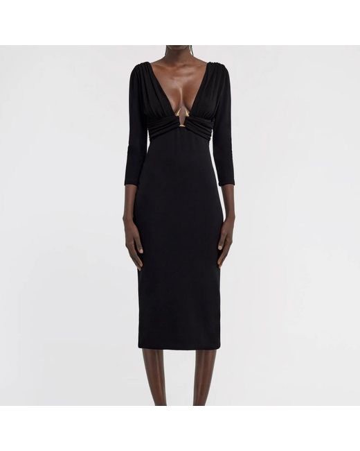 Roberto Cavalli Black Midi Dresses