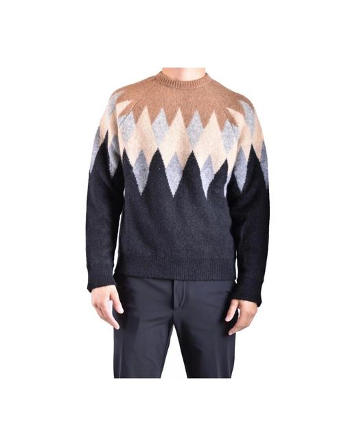 Round-Neck Knitwear Laneus de hombre de color Black