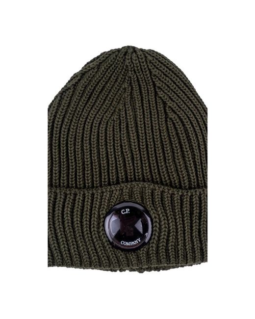 C P Company Dünne wollmütze mit vorderem linsendetail in Green für Herren