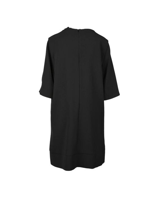 SIMONA CORSELLINI Black Elegantes kleid aus polyester-elasthan-mix