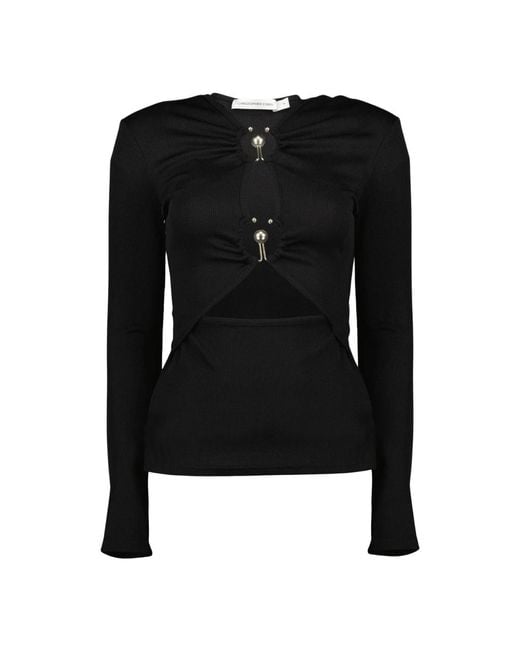 Christopher Esber Zwarte Lange Mouwen Orbit Top in het Black