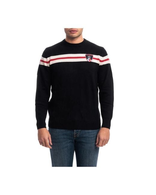 Mc2 Saint Barth Gestreepte Crew Neck Sweater in het Black voor heren