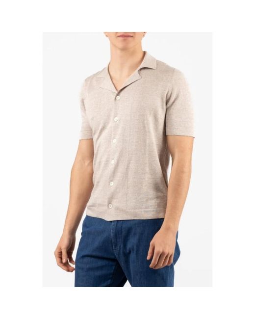 Gran Sasso Blue Short Sleeve Shirts for men