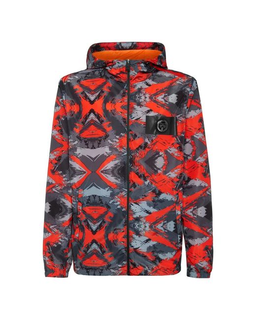 Philipp Plein Fitness ,Veelkleurig ,Nylon Nylon Windbreaker Camouflage in het Red voor heren