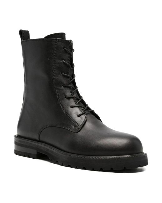 ADRIANNA FERETTI Black Lace-Up Boots
