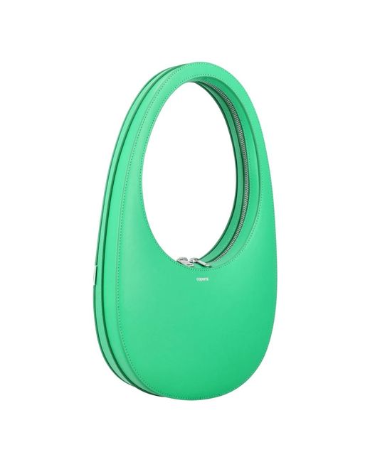 Coperni Green Grüne ovale handtasche mit abgeschirmtem reißverschluss