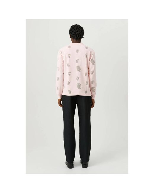 Soulland Pink Langärmeliges poloshirt mit blumenmuster