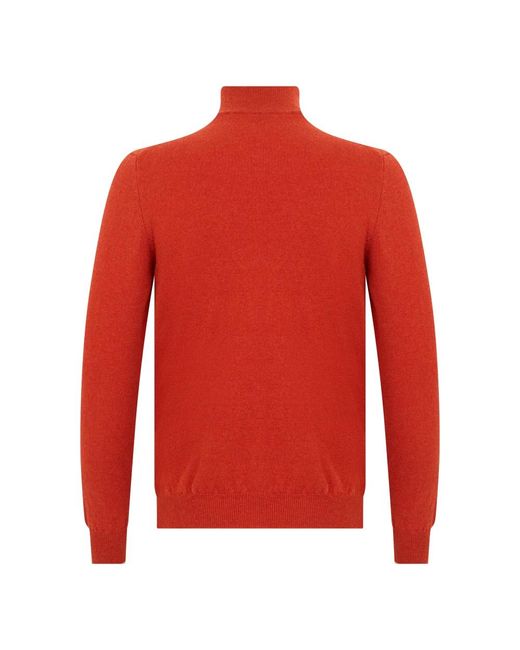 Fedeli Zip Cardigan in het Red voor heren
