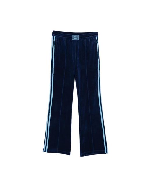 Adidas Fitness ,Blauw ,Katoen Velour Track Pant in het Blue