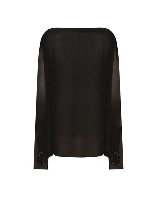 P.A.R.O.S.H. Black Long Sleeve Tops