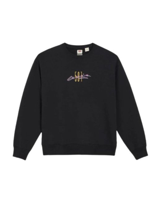 Levi's Hoodies & Sweatvesten ,Zwart ,Katoen Graphic Crew Sweatshirt in het Black voor heren