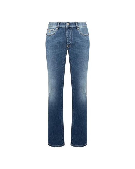 Moorer Blue Straight Fit Jeans for men