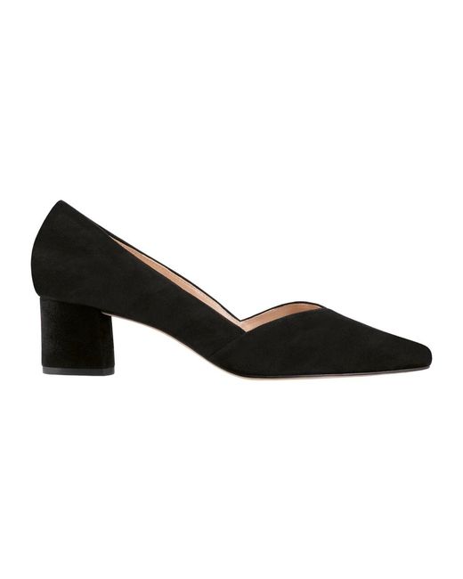 Högl Schoenen ,Zwart ,Elegante Velours Pumps Met Bedekte Blockhak in het Black