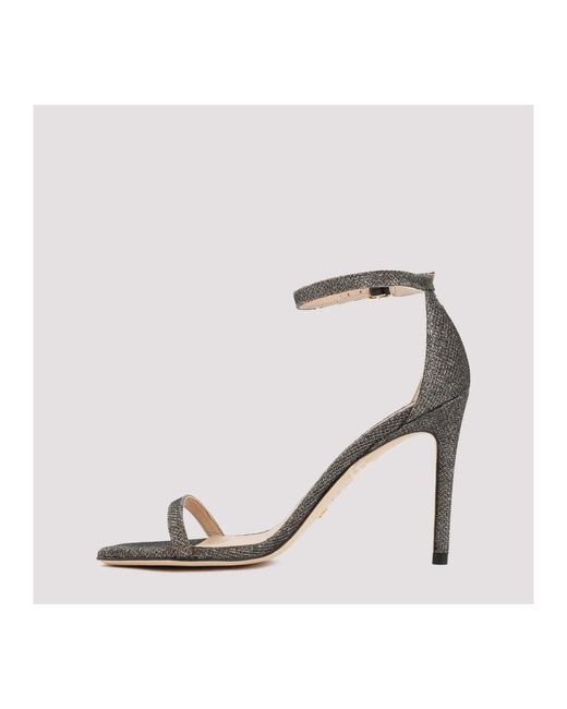 Stuart Weitzman Metallic Graue metall sandalen minimalistisches design