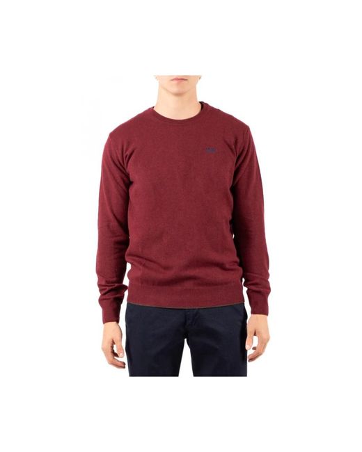 La Martina Red Round-Neck Knitwear for men