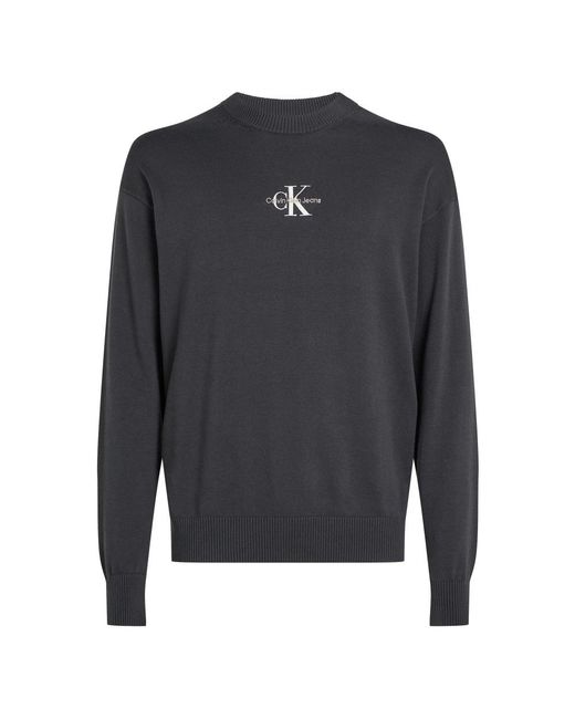 Calvin Klein Gray Round-Neck Knitwear for men