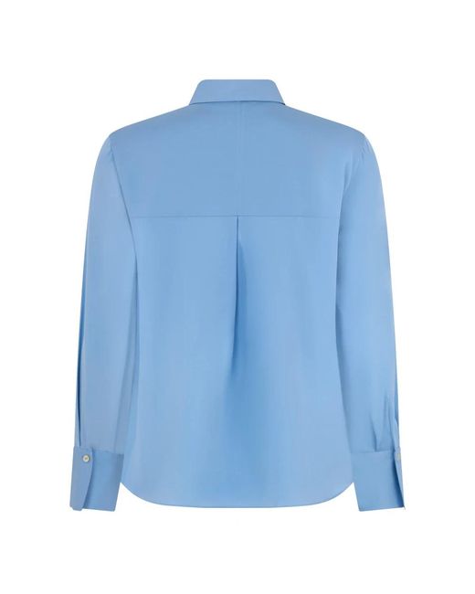 Vince Overhemden ,Blauw ,Spandex Zijden Overhemd Met Lange Mouwen in het Blue