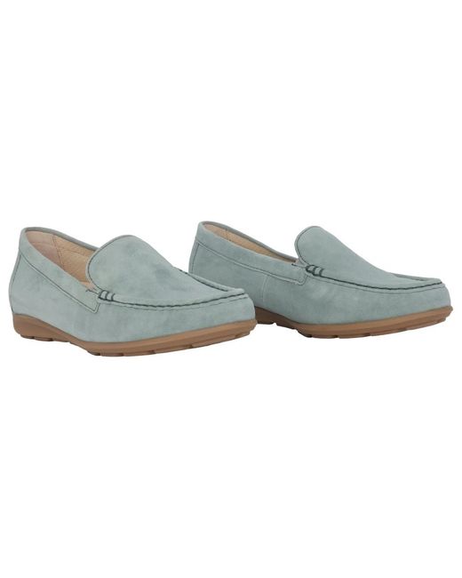 Gabor Schoenen ,Groen ,Suède Loafer Mocassins in het Blue