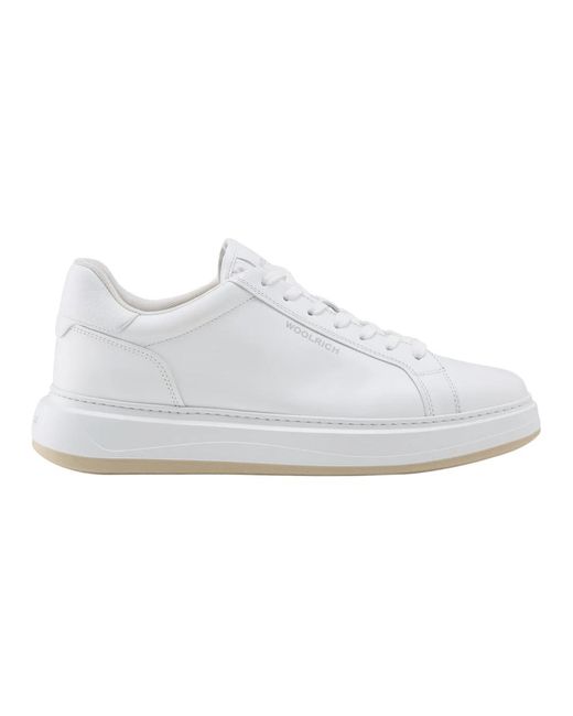 Sneakers bianche in pelle con soletta estraibile di Woolrich in White da Uomo