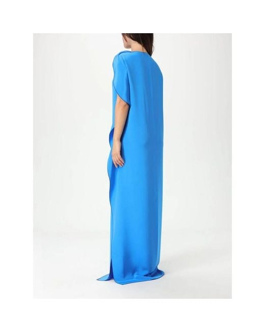 Max Mara Blue Blaues Flared Midi Kleid Eleganter Stil