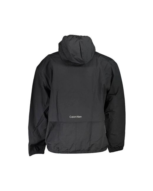 Calvin Klein Jassen ,Zwart ,Katoen Zwarte Katoenen Herenjas Waterdichte Capuchon in het Black voor heren
