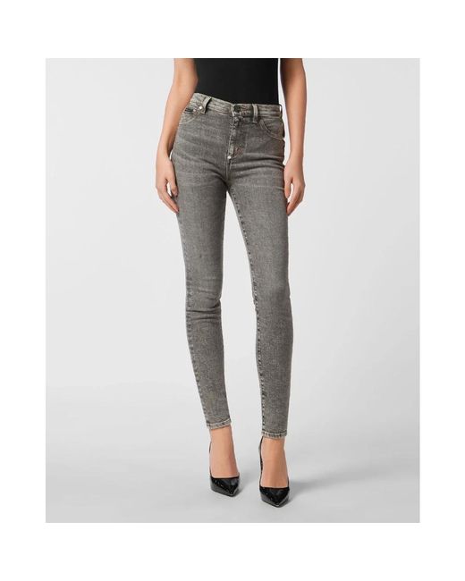 Philipp Plein Gray Skinny Fit Jeans