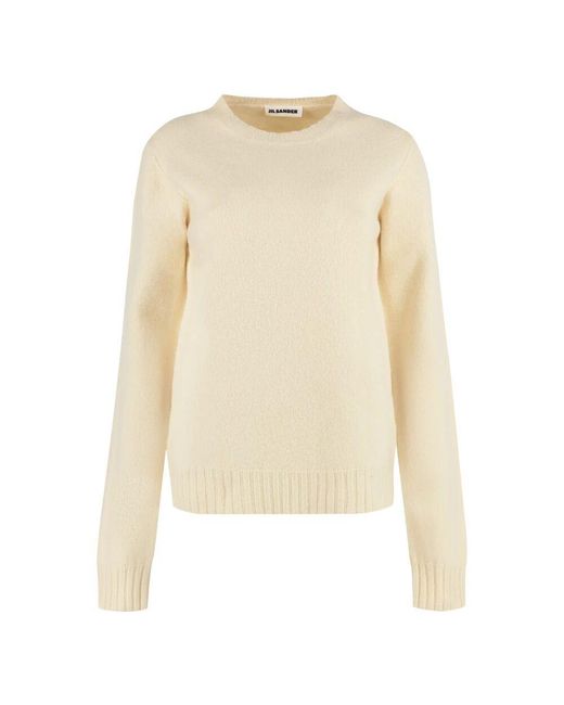 Jil Sander Natural Gerippter Wollpullover