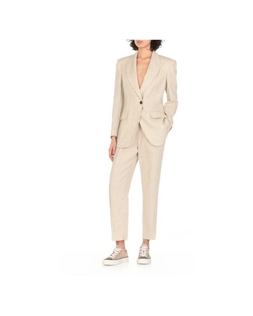 Brunello Cucinelli White Tapered Trousers