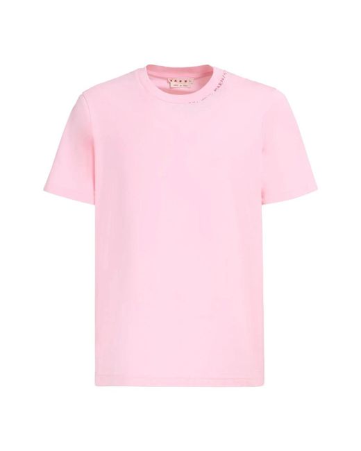 T-shirt rosa con stampa floreale di Marni in Pink da Uomo