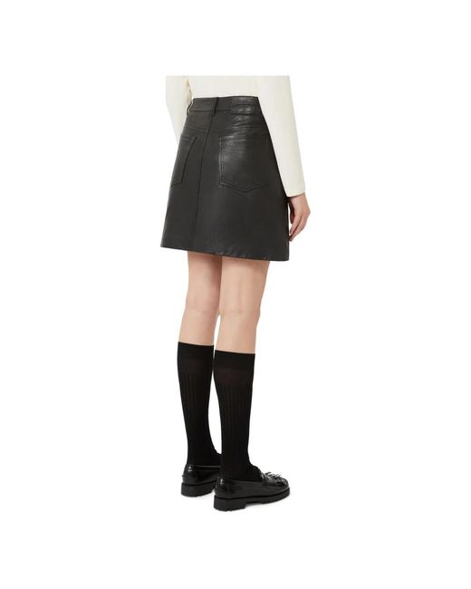 Max Mara Black Leather Skirts