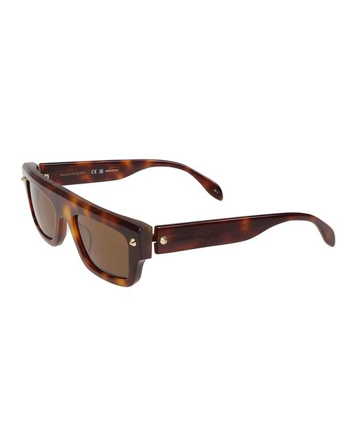 Eleganti occhiali da sole havana per donne alla moda di Alexander McQueen in Brown