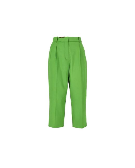 Elisabetta Franchi Green Cropped Trousers