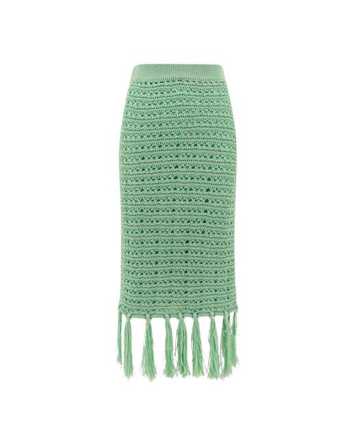 Erika Cavallini Semi Couture Green Midi Skirts