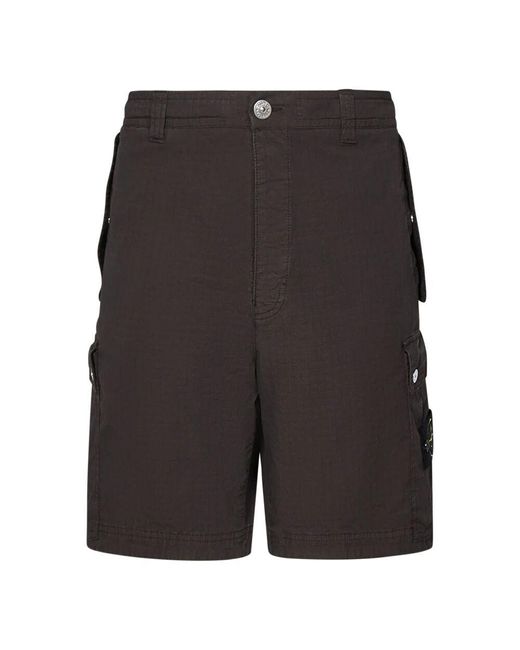 Stone Island Graue Shorts Mit Mehreren Taschen in Black für Herren