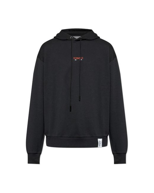 Iceberg Hoodies & Sweatvesten ,Zwart ,Sweatshirts & Hoodies in het Blue voor heren