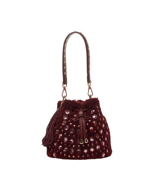 La Carrie Bucket Bags in het Red