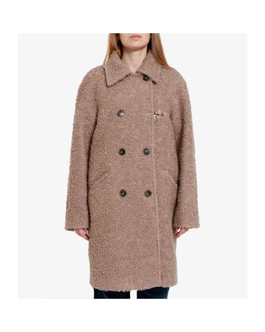 Double-Breasted Coats Fay de color Brown