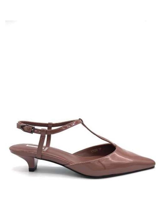 Jeannot Brown Pumps Mit T-Steg
