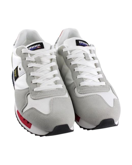 Blauer Schoenen ,Veelkleurig ,Stijlvolle Wit Rode Marineblauwe Jas in het White voor heren