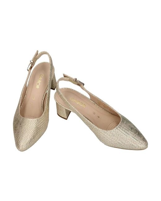 Gabor Flecht Metallic Slingback Pump