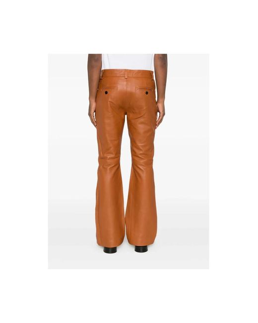 Ernest W. Baker Brown Leather Trousers for men