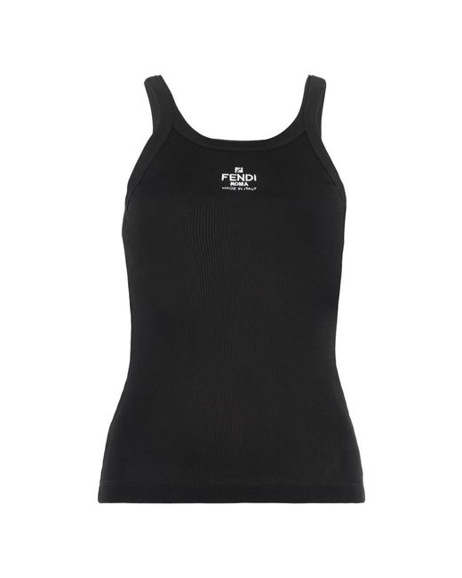 Fendi Black Sleeveless Tops