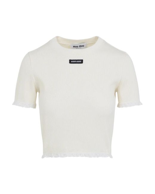Miu Miu White T-Shirts