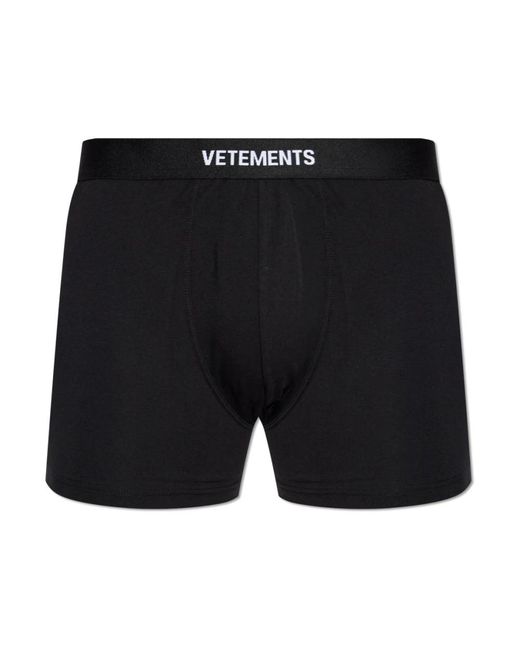 Vetements Ondergoed ,Zwart ,Katoen Logo Boxer Briefs in het Black voor heren