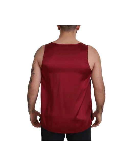 Dolce & Gabbana Red Sleeveless Tops for men