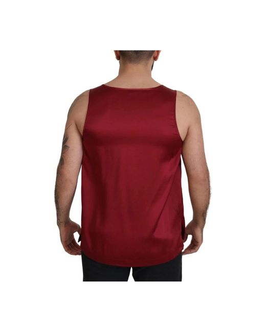 Dolce & Gabbana Red Sleeveless Tops for men